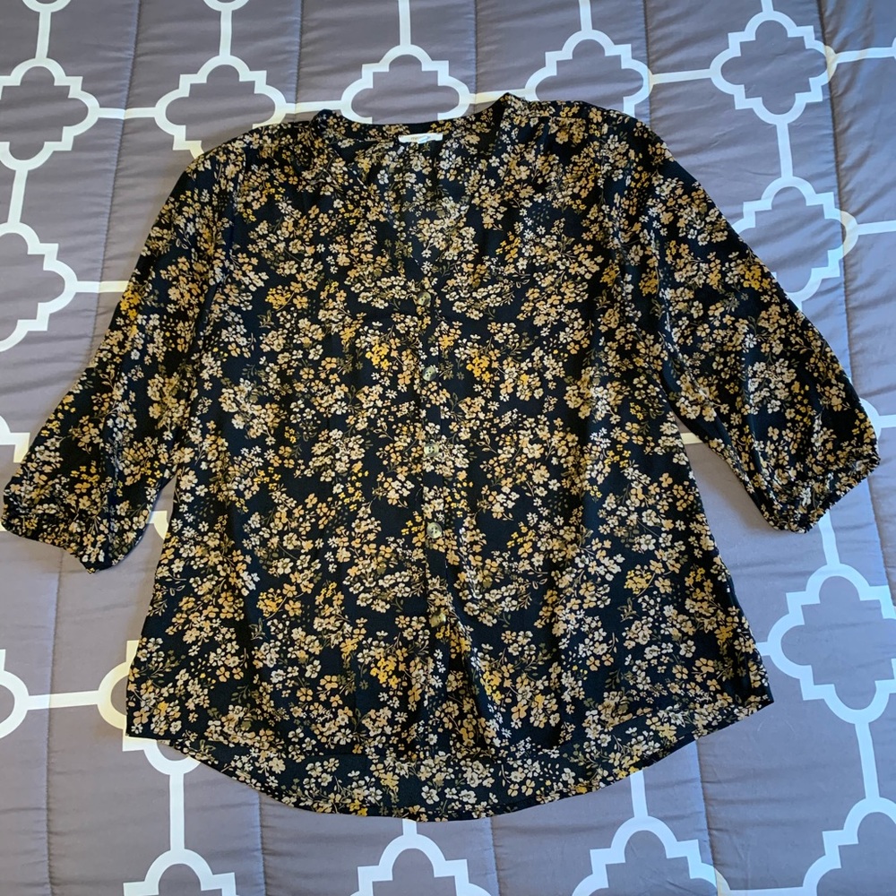 Floral button down blouse